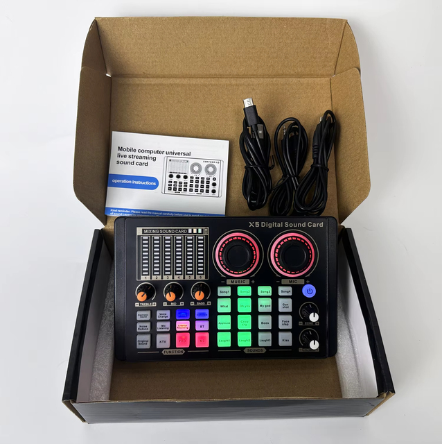 X5 Full Set Sound Card GAX-X5S USB Interface Universal Live Broadcast Special for Anchor Recording Singing Computers Mobile