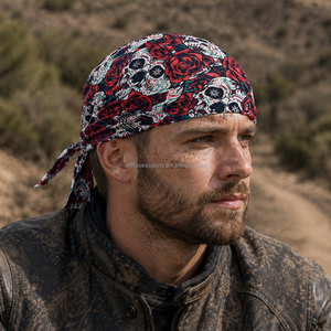 Durags vintage respirants pour casque de <span class=keywords><strong>moto</strong></span>, imprimés sur mesure, avec logo, pour la mode et le sport, vente en gros, fabricant OEM - Product Image 1
