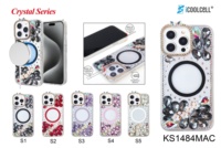 KINGSOUL 2026 Nouvelle Conception Coque de Téléphone de Luxe Magnétique en TPU+PC Antichoc avec Diamants pour iPhone 15 14 13 Pro 11 et Coque Scintillante pour iPhone 17