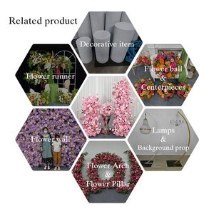 Arco floral rosa claro simulado para decoración de bodas en hoteles, arco de entrada con flores para bodas - Product Image 5