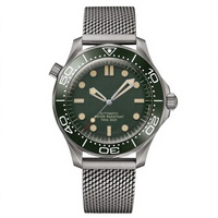 Montres pour hommes BLIGER 007 NTTD, 41 mm, acier inoxydable, NH35/PT5000, montre mécanique, verre saphir bombé, lunette en céramique, 10 bars d'étanchéité