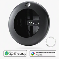 Traceur de bagages portable MiTag Duo Keyring à double système avec GPS Wi-Fi pour réseau Find My, compatible AirTag intelligent pour clés et sacs