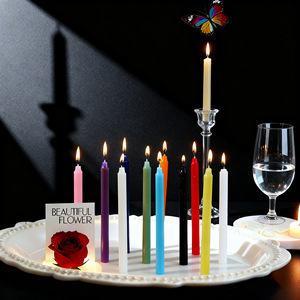 Paquete de 12 Velas Cónicas Coloridas, Velas Largas Personalizadas para Iluminación del Hogar, Decoración de Cenas Románticas y Cortes de Energía - Product Image 4