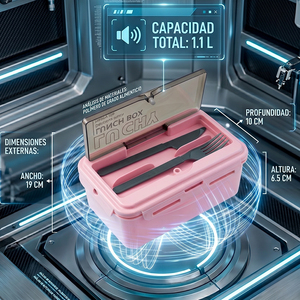 กล่องอาหารกลางวัน Ele-Gate Lucky ขนาด 1.1 ลิตร ปลอดสาร BPA ผลิตจากพลาสติกสำหรับเก็บอาหาร - Product Image 3