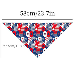 Pet Bandana Set With Bow Tie Hat <b>Red</b> White Blue Stars Pattern Adjustable For Dogs Cats All Seasons Accessory - Product Image 4