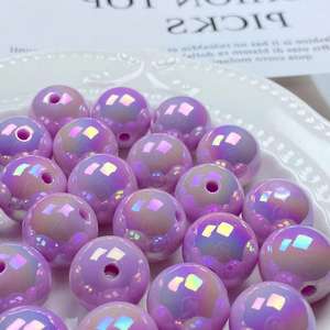 Jinzhi RTS acrylique 16m coloré éblouissant UV anti-rayures trou droit perles rondes bricolage accessoires perlés à la main - Product Image 3