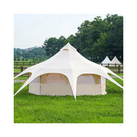 Tenda Safari Festival Bell Tent 8 Orang Satu Kamar Tidur Empat Musim Tiga Lapisan Tahan Air Kain Oxford Besar untuk Pesta Pernikahan
