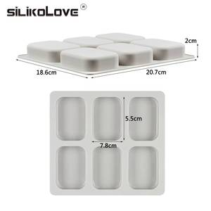 MUYULINS Factory 6-Cavity Reusable Homemade Maker LFGB Platinum Non-Stick BPA-Free <b>Silicone</b> Soap Mold - Product Image 2