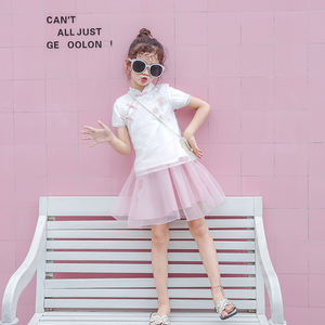 Derniers modèles de robes pour enfants Robes chinoises en soie <span class=keywords><strong>Robe</strong></span> <span class=keywords><strong>sweat</strong></span>-shirt personnalisée pour enfants pour petites filles - Product Image 2