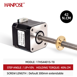 Hanpose động cơ bước 17hs4401s-t8x8 vít chiều dài 300 mét với đồng Nut chì cho <span class=keywords><strong>CNC</strong></span> Laser và 3D động cơ máy in <span class=keywords><strong>Nema</strong></span> <span class=keywords><strong>17</strong></span> vít - Product Image 2