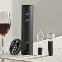 Ensemble ouvre-bouteille électrique rechargeable USB 4-en-1 avec tire-bouchon automatique, coupe-capsule, verseur et bouchon de vide pour la maison et les fêtes