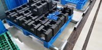 Paletas de Plástico Reciclado Apilables de Alta Resistencia para Almacenamiento, Tipo Cerrado de 3 Patines, 1200*1000mm, HDPE, Gran Tamaño, en Oferta