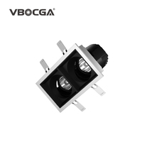 Spot encastré LED moderne en aluminium anti-éblouissement à intensité variable avec puce COB pour intérieur, bureau et salon