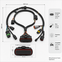 Arnés de Cableado Personalizado OEM para Tractor Solvet, TE AMP Superseal de 30 Pines, AWG18, UL1569, IP67, Impermeable, para John Deere, Kubota, Massey Ferguson