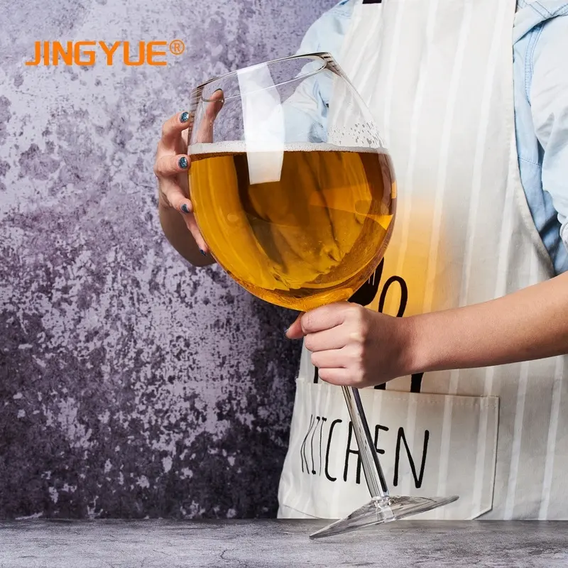 JINGYUE Wuhan 2021 vendita calda 3200ml creativo grande capacità stelo lungo tazza di vetro calice trasparente vino gigante bicchiere di birra per Bar