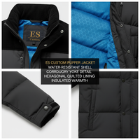 Fabricant de vestes matelassées en velours côtelé vintage sur mesure, manteau d'hiver pour homme, résistant à l'eau, rembourrage épais, doublure thermique hexagonale