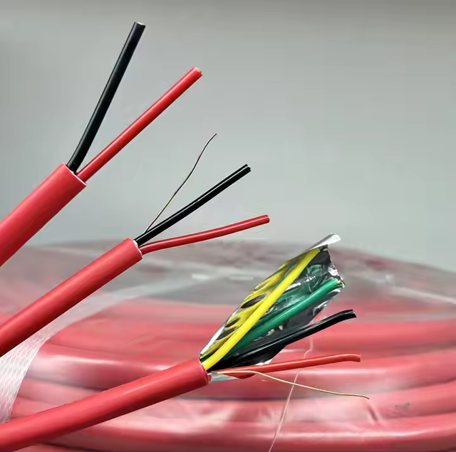 Fire Alarm Cable 2x1.5mm² Red Flame Retardant PVC, Shielded/Unshielded, Bare/Tinned Copper, for Detection Systems