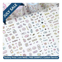 Nouveau ruban adhésif décoratif Sunton à motif de fille de dessin animé, adhésif simple face, longueur personnalisable pour usage DIY au bureau