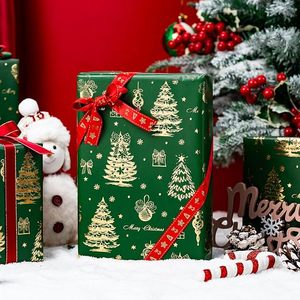 Custom Christmas Wrapping <b>Paper</b> Green Gold Gift Wrapping <b>Paper</b> Gold Foil Gift <b>Wrap</b> for Gift Packaging Festive Decoration - Product Image 1