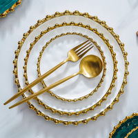 Wit En Groen Goud Velg Diner Serveren Gerechten Set Keramische Fruit Platen Bruiloft Keramische Plaat