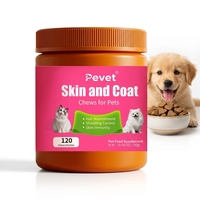 Pevet Hair Nourish Soft Chews : Complément Quotidien pour Animaux – Contrôle de la Chute de Poils, Renforcement des Racines, Réparation Cutanée, Stimulation Immunitaire – À base de Colostrum Naturel et Curcuma