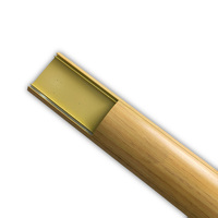 Protector de Cables Premium de Aluminio Rígido Arqueado con Acabado de Madera de Caoba, Duradero, para Espacios Comerciales y de Oficinas