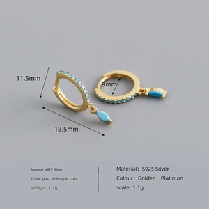 Juego de Aretes de Plata de Ley S925 2025, Chapados en Oro de 18K, Geométricos con Circonita, Elegantes y Modernos para Mujer, Ideales para Fiestas, Bodas y Regalos - Product Image 3