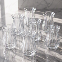 Tasse à thé en verre de 145 ml à base arrondie, logo personnalisé pour salons de thé, cafés, restaurants et marques de boissons