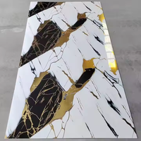 CX 2.8mm PVC Marbre Panneau Imperméable 3D Revêtement Mural Panneau Villa Décoration Murale Ignifuge