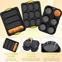 Ensemble de moules en silicone antiadhésifs pour pains à hamburger, gâteaux, baguettes, pains de hot-dog et pains de mie, ustensiles de cuisson pour boulangeries OEM