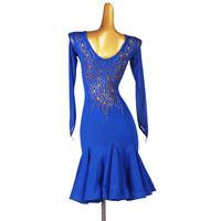 Robe de danse latine ornée de diamants 2026, manches longues, costume de performance professionnel pour compétition, danse élégante