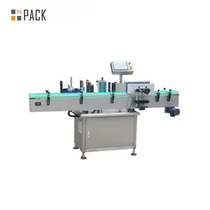 Npack Automatic Plastic Glass Round Bottle Vertical Adhesive Labeling Machine Pet Bottle Label Applicator