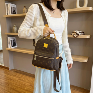 Mochila de Mujer Vintage de Microfibra con Diseño de Letras, Cierre de Cremallera, Correa Única, para Uso Diario, Primavera, Verano, Otoño - Product Image 2