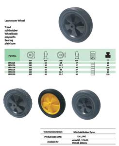 Hochwertige 8-Zoll-Rasenmäher-Räder mit einfacher Bohrung Voll gummi rolle und Räder <span class=keywords><strong>100</strong></span> 125 150 180 <span class=keywords><strong>200</strong></span> mm - Product Image 6