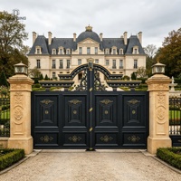 Portail coulissant automatique en aluminium pour allée, étanche, antirouille, résistant aux UV, écologique, avec revêtement poudré, design moderne, OEM
