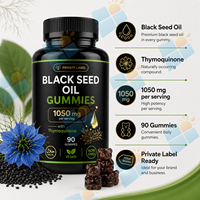 Gummies d'huile de nigelle avec Thymoquinone, 90 unités, bien-être quotidien, formule personnalisée, fournisseur en gros pour la nutrition des adultes