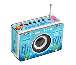 Kit d'expérimentation pratique pour enfants : Radio FM DIY en bois, petit récepteur de diffusion radio sans fil, jouet éducatif - Product Image 1