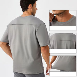 T-shirt en soie glacée pour homme, séchage rapide, manches courtes, respirant, pour le sport, la course, l'entraînement et la gym - Product Image 2