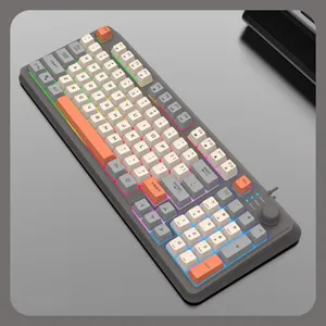 Fabrika K82 üç renk 94 tuşları klavye gökkuşağı ışık arkadan aydınlatmalı mekanik klavye Gamer kablolu ergonomik Mini oyun klavyesi