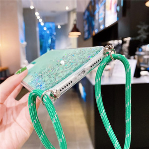 Pour <span class=keywords><strong>iPhone</strong></span> <span class=keywords><strong>12</strong></span> 13 14 15 Glitter Téléphone Cas Girly Femmes Bling Sparkle Clair Souple TPU Cas <span class=keywords><strong>Avec</strong></span> Collier Lanière Sangle Corde <span class=keywords><strong>Cordon</strong></span> - Product Image 6