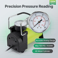 12V DC Car & MPV Tire Inflator with Tire Pressure Monitor & Pointer Gauge Portable Air Compressor for Rapid Inflation
