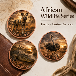 Pièce de monnaie en cuivre pur 999 de 1 oz, couleur cuivre, en relief, série Animaux Puissants de la Savane Africaine, édition UV préférée, motif Cerf - Product Image 5