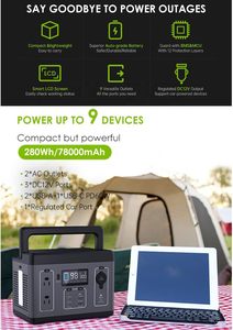 Portable 500W Power Station 560Wh Lithium Ion Battery Backup Solar Mobile Energy <b>Storage</b> 2 AC Outlets for Outdoor <b>Camping</b> - Product Image 2