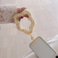 Nouvelle Chaîne de Suspension Universelle Amovible à Pois pour Téléphone, Style Bracelet, en Tissu Plissé, Pendentif Porte-clés pour Appareil Photo, Vente en Gros