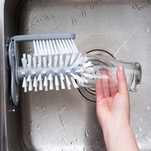 Kitchen Glass Cleaner <b>Brush</b> Reusable Dish Washing <b>Brush</b> with Flexible Head for <b>Bottle</b> Cup Cleaning - Product Image 3
