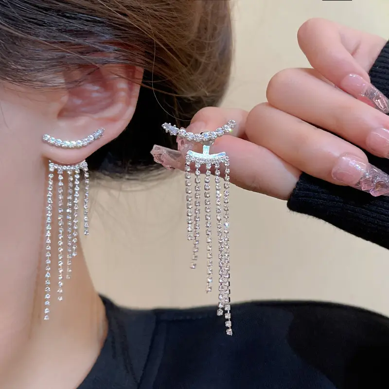 Hot sales New Fashion Earrings Crystal Tassel earrings Rhinestone Earrings For Women