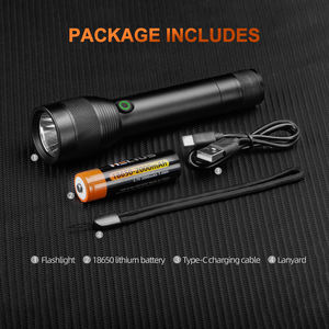 Lampe torche LED WOSEN L2 haute luminosité, rechargeable, en alliage d'aluminium, avec marteau de sécurité intégré, pour survie et secours sur le terrain - Product Image 6