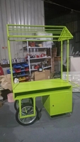 Kiosque mobile d'extérieur Chariot Pop-up Snack avec toit en métal pour café et boissons Vente au détail