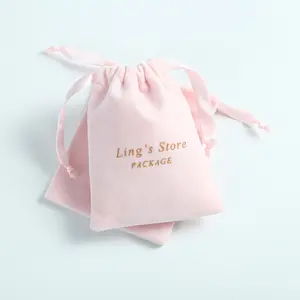 Custom Logo Gift Packaging Velvet Pouch Jewelry Bag