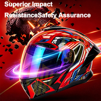 Casque de moto ABS intégral rabattable homologué DOT avec doublure lavable et double visière pour la course et les accessoires moto